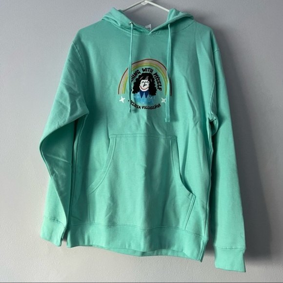 🍉 Melissa Villaseñor Laughing with Myself Mint Graphic Hoodie - Picture 2 of 10